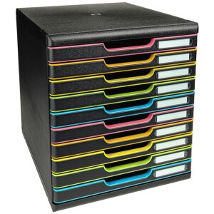 Exacompta Schubladenbox MODULO A4 Schwarz Harlekin 10...