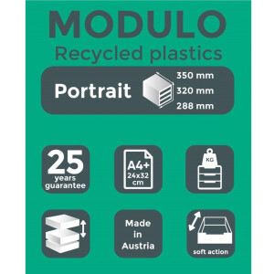 Тумба Exacompta MODULO A4 темно-серая 10 открытых ящиков