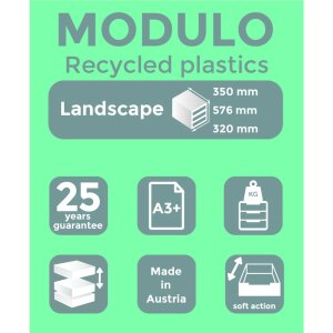 Exacompta Schubladenbox MODULO A3 5 geschlossene Laden Steingrau