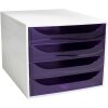 Exacompta 228619D ECOBOX Schubladenbox 4 Schubladen Violett