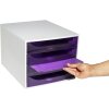 Exacompta 228619D ECOBOX Schubladenbox 4 Schubladen Violett