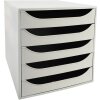 Exacompta ECOBOX Schubladenbox 5 Schubladen Grau DIN A4+ 348x284x290 mm