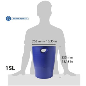 Exacompta Papierkorb ECOBIN 15 Liter Office Blau 26,3x26,3x33,5 cm