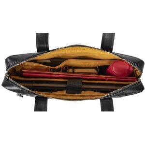 Exacompta 17437E Сумка на плечо для ноутбука из черной кожи 14 дюймов с водоотталкивающим покрытием