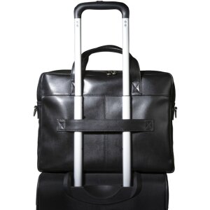 Exacompta 17437E Сумка на плечо для ноутбука из черной кожи 14 дюймов с водоотталкивающим покрытием