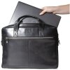 Exacompta 17437E Сумка на плечо для ноутбука из черной кожи 14 дюймов с водоотталкивающим покрытием