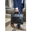 Exacompta 17437E Сумка на плечо для ноутбука из черной кожи 14 дюймов с водоотталкивающим покрытием