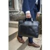 Exacompta 17437E Сумка на плечо для ноутбука из черной кожи 14 дюймов с водоотталкивающим покрытием