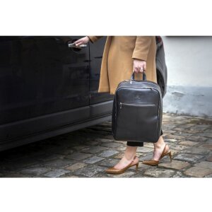 Exacompta 17637E Рюкзак для ноутбука кожаный черный водоотталкивающий 17 дюймов Exactive