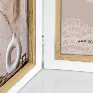 ZEP Doppelrahmen Ayas Holz Weiß 2 Fotos 13x18 cm Hoch- und Querformat 36x20.5 cm