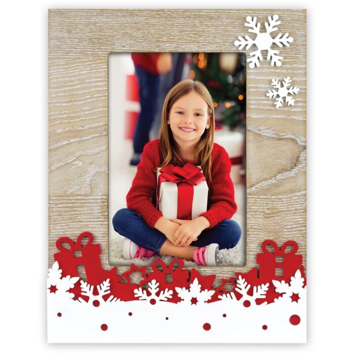 ZEP Weihnachts-Bilderrahmen Quincy 10x15 cm Holz mit Aufsteller Weihnachtsmotiv