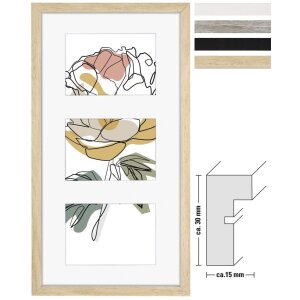 Hama Fotogalerie Kopenhagen MDF Rahmen für 3 Fotos 10x15 cm 13x18 cm