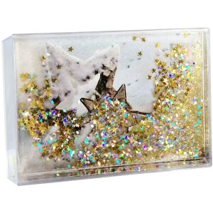 Deknudt Schüttelrahmen S66FD9 goldene Sterne 10x15 Zentimeter