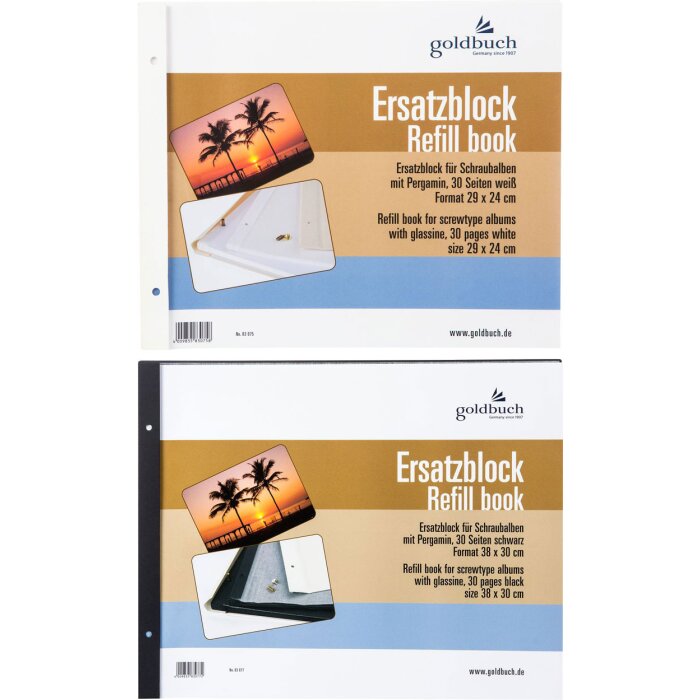 Goldbuch Ersatzblock für Schraubenalben 29x24 cm und 38x30 cm 30 Seiten