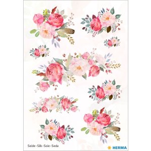 Наклейки с пионами HERMA из блестящего шелка