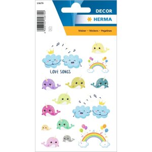 HERMA Sticker Love Songs 28 Stück bunt glitzernd