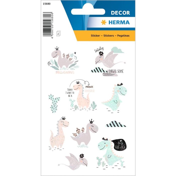 Наклейки HERMA Девочка Дино и Она Рекс