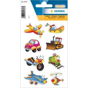 Транспортные средства HERMA с забавными виляющими глазами