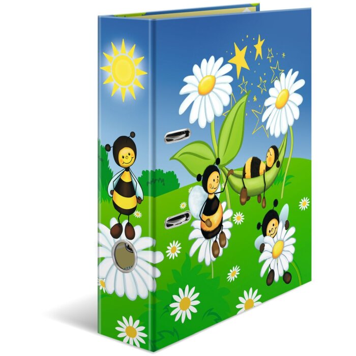 HERMA Motiv-Ordner A4 Bienenwiese Bunt 70 mm für Kindergarten Grundschule