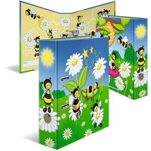 HERMA Motiv-Ordner A4 Bienenwiese Bunt 70 mm für Kindergarten Grundschule