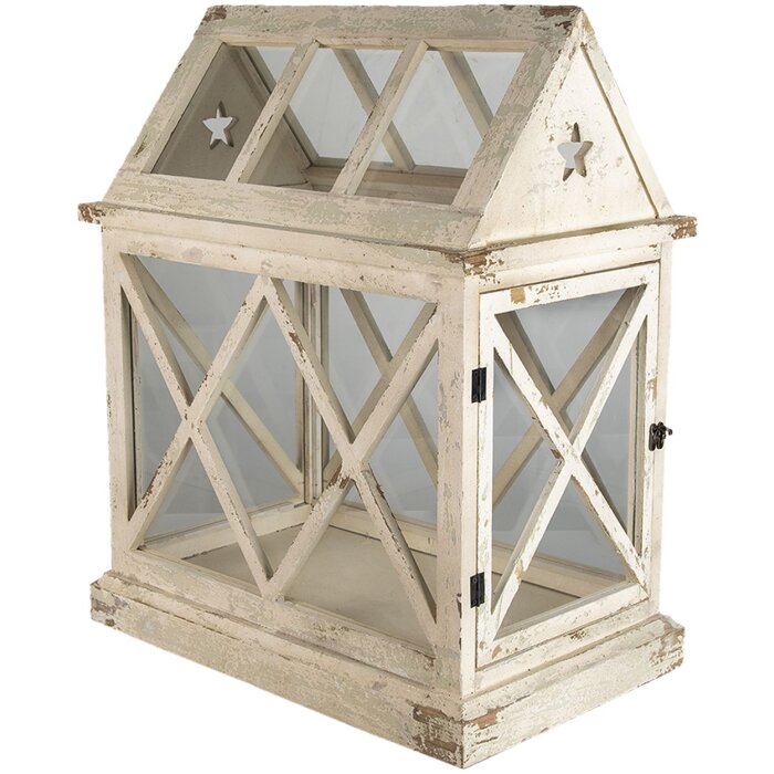 Clayre & Eef 5H0466 Декоративная мини-теплица 54x35x66 см Белая