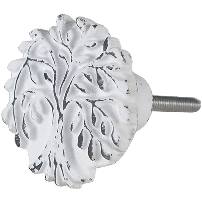 Clayre & Eef 64892 Дверная ручка белая Ø 4x3 см