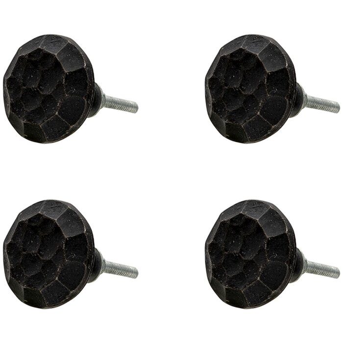 Clayre & Eef 64896 Набор дверных ручек из 4 черных Ø 4x3 см