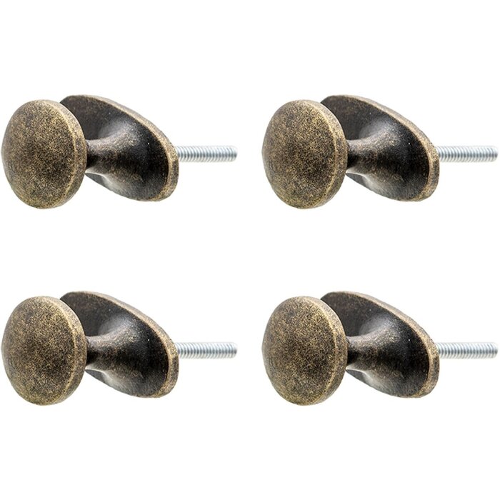 Clayre & Eef 64899 Набор дверных ручек из 4 штук коричневого цвета 3x3x5 см