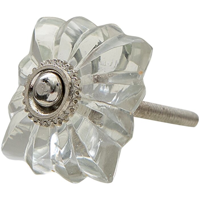 Clayre & Eef 64983 Дверная ручка прозрачная 4x4x3 см