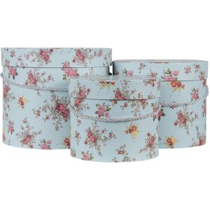 Clayre & Eef 65008 Шляпная коробка Набор из 3 синих...