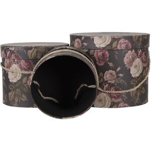 Clayre & Eef 65011 Шляпная коробка Набор из 3 черных...