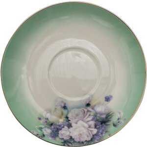 Clayre & Eef 6CE1276 Кофейная чашка с блюдцем зеленая, белая 200 мл