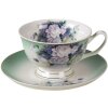 Clayre & Eef 6CE1276 Кофейная чашка с блюдцем зеленая, белая 200 мл