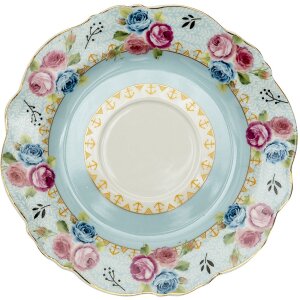 Clayre & Eef 6CE1279 Кофейная чашка с блюдцем голубая, белая 160 мл