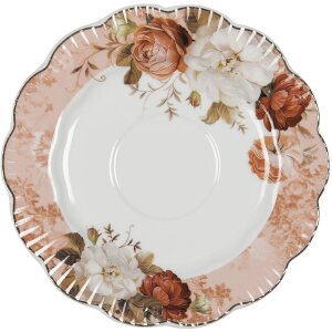 Clayre & Eef Кофейная чашка с блюдцем белая 12x10x7 - Ø 15x1 см - 200 мл