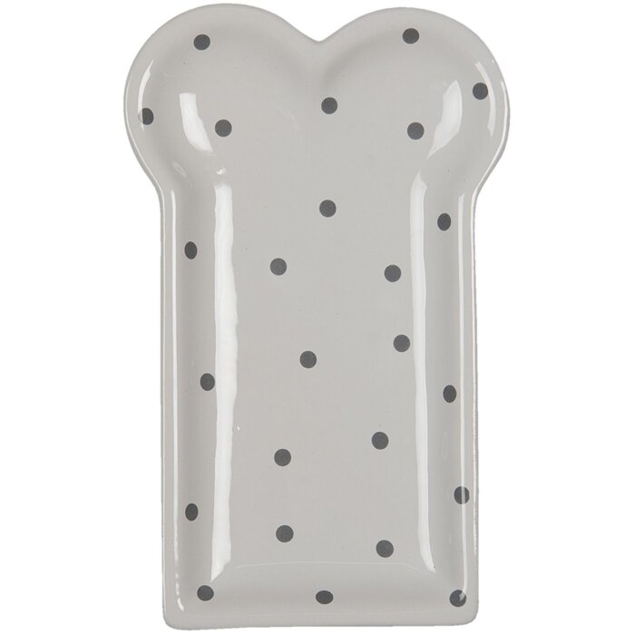 Clayre & Eef 6CE1366 Тарелка для завтрака белая 10x17x2 см