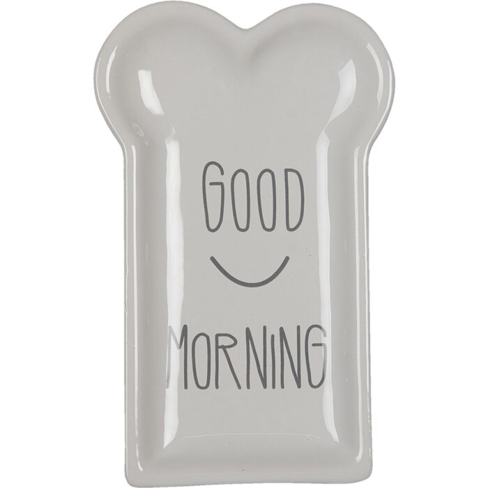 Clayre & Eef 6CE1367 Тарелка для завтрака белая 10x17x2 см