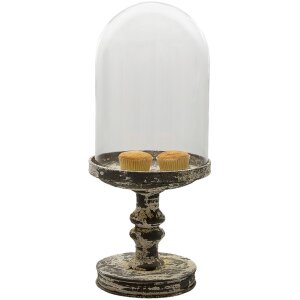 Clayre & Eef 6GL3011L Стеклянная банка-колокол серого цвета Ø 21x49 см