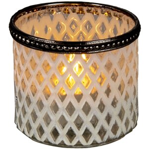 Clayre & Eef 6GL3331 Подсвечник стеклянный белый...