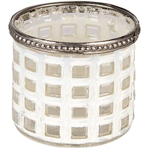 Clayre & Eef 6GL3332 Подсвечник стеклянный белый...