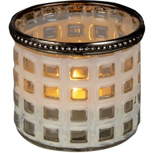 Clayre & Eef 6GL3332 Подсвечник стеклянный белый...