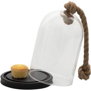 Clayre & Eef 6GL3367 Стеклянная банка-колокол черный 17x17x28 см