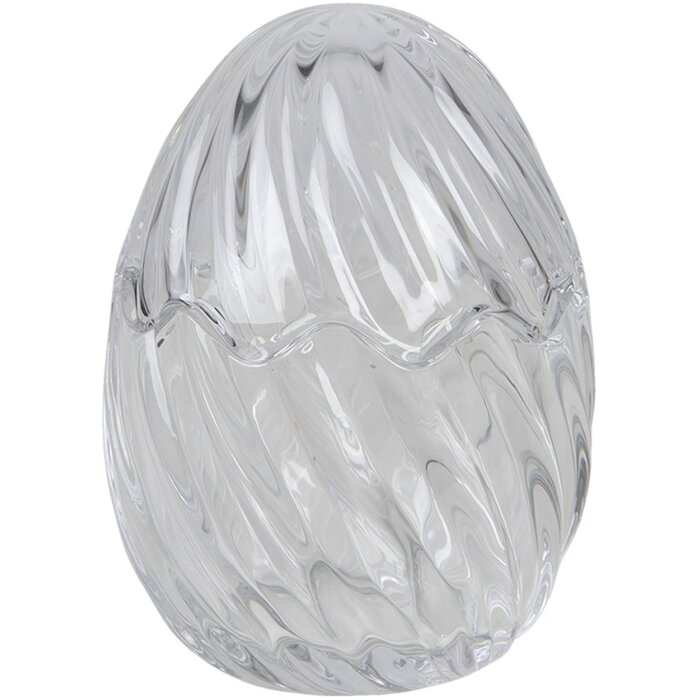 Clayre & Eef 6GL3384 Бонбоньерка с крышкой Яйцо прозрачное Ø 9x12 см