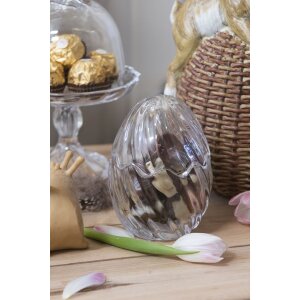 Clayre & Eef 6GL3384 Бонбоньерка с крышкой Яйцо прозрачное Ø 9x12 см