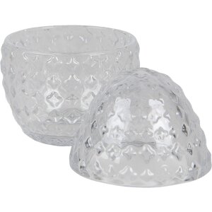 Clayre & Eef 6GL3385 Бонбоньерка с крышкой Яйцо прозрачное Ø 9x12 см