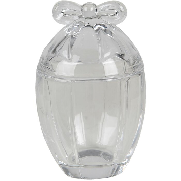 Clayre & Eef 6GL3388 Бонбоньерка с крышкой Яйцо прозрачное Ø 9x13 см