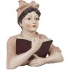 Декоративная фигурка Clayre & Eef 6PR0302 Женщина читающая бежево-розовая 16x11x19 см