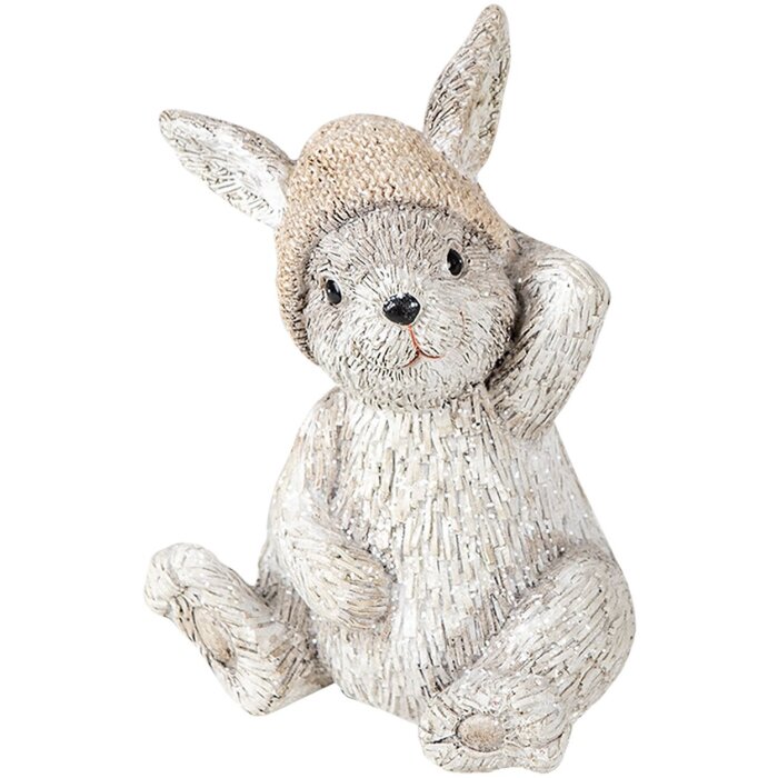 Clayre & Eef 6PR3493 Декоративный кролик серый 11x9x13 см