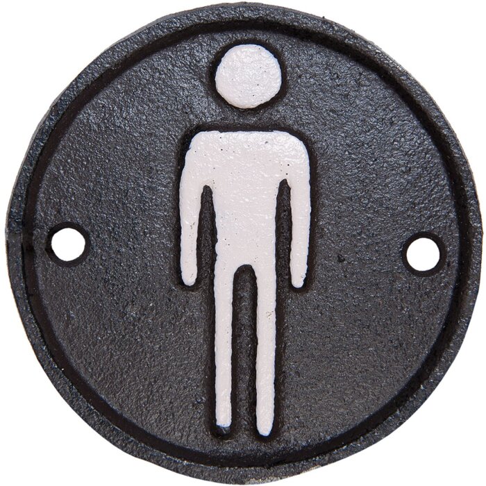 Clayre & Eef 6Y1980 WC Schild Herren Braun 8 cm Durchmesser