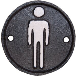 Clayre & Eef 6Y1980 WC Schild Herren Braun 8 cm...